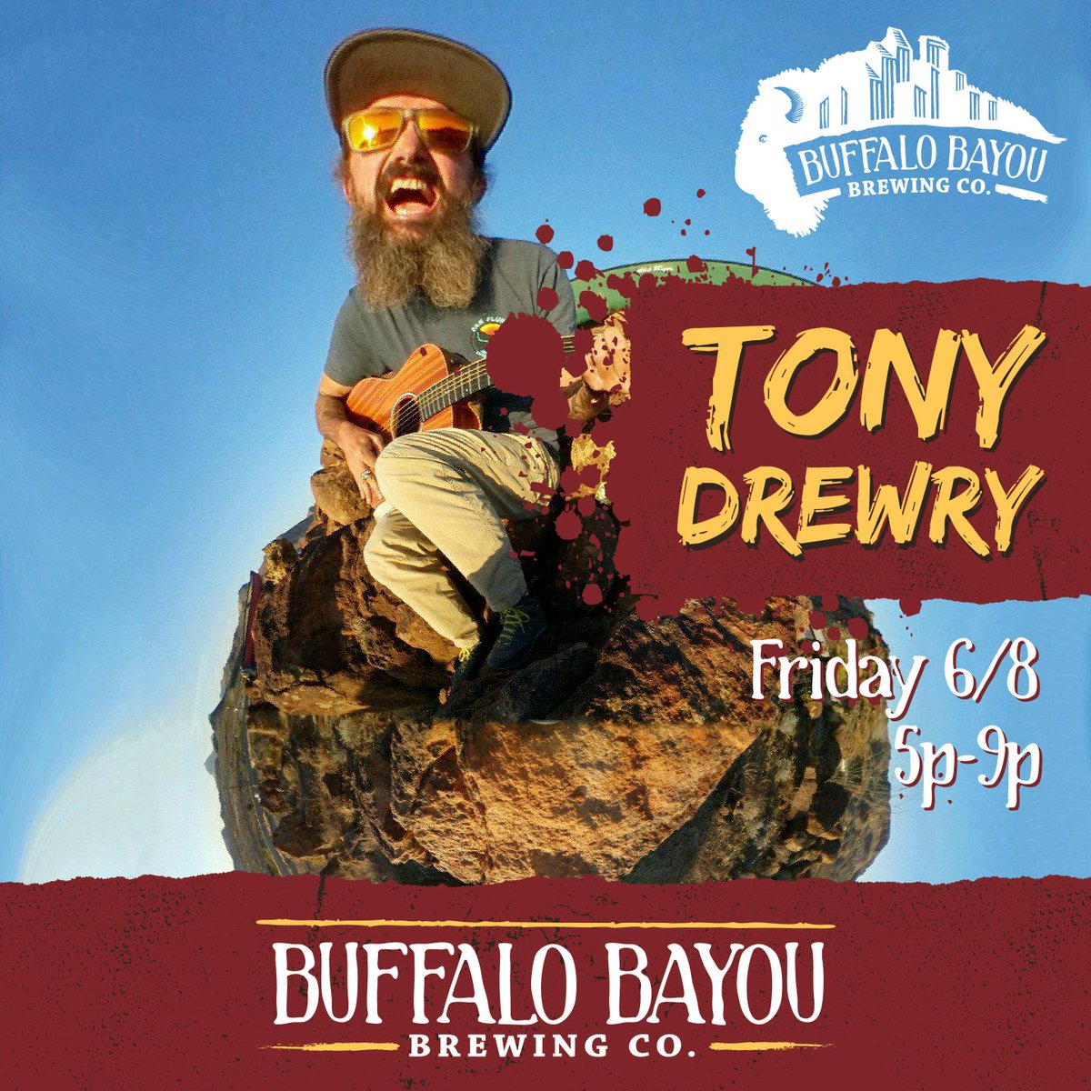 This Friday 6/8 we're having a special Happy Hour guest! Join us at 5p for a traditional sip with the 'beer Pedaler' Tony Drewry, then hang out til 9p while Tony works some magic on his guitar. This is gonna be a hell of a time! #shitdang
