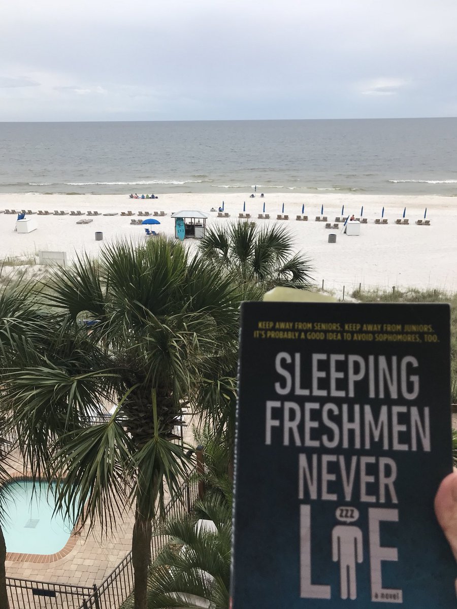 tferguson226's tweet photo. Finished reading Sleeping Freshman Never Lie while at the beach. It’s a funny story about freshman year of high school. #MVMSReads @MeridianvilleMS https://t.co/dKkOiziYMA