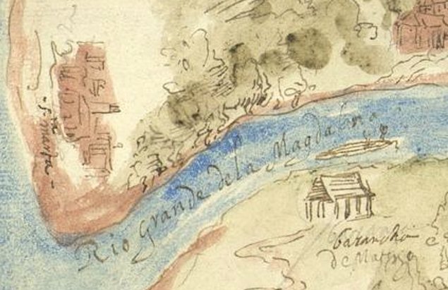 IlustresMarinos's tweet photo. Cauce Río Grande de la #Magdalena, ca. 1601
#Toponimia, Santa Marta, Cartagena Indias, Santa Fe, Villeta, La Palma, Muzo, Vélez, Pamplona, Tenerife, Honda, Zaragoza, Mariquita...
#AGIndias
Rodrigo Bastidas lo bautizó, 1525. García de Lerma lo navegó en 1531
@colombia_hist 
Salud. https://t.co/a8SaTF2mKo