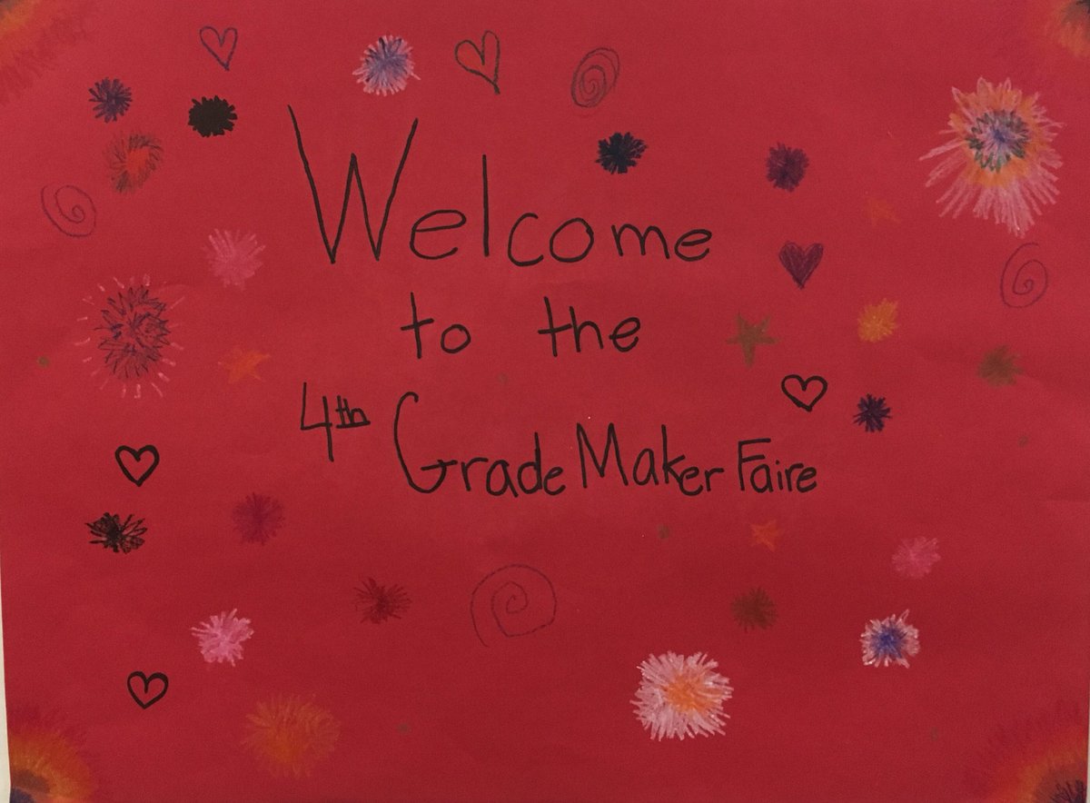 CBurden10A's tweet photo. Another success 4th grade Maker Faire! What amazing ideas and inventions #designthinking @BobcatsSR https://t.co/eL10MKs7xf