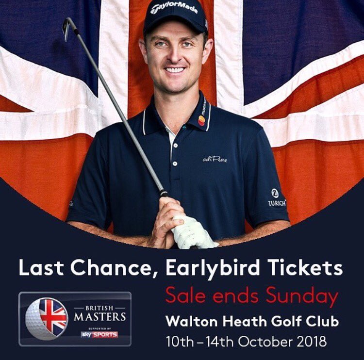 Last chance #Team🌹for earlybird tickets! Offer ends on Sunday 10th June with up to 30% savings. <a href="/british_masters/">Husqvarna British Masters</a> <a href="/waltonheath_gc/">Walton Heath Golf Club</a> 🇬🇧🇬🇧🇬🇧🇬🇧🇬🇧🇬🇧
 
Get your tickets starting from £12 now here: goo.gl/qvaPf9