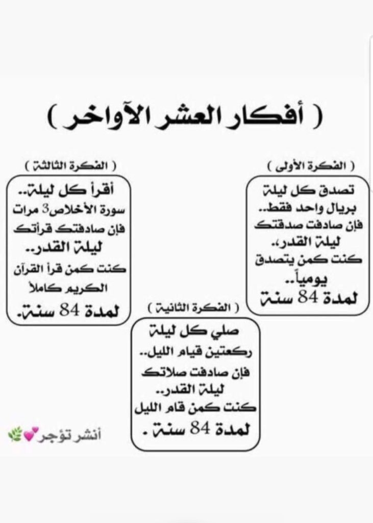 MAS67H's tweet image. أفكار العشر الآواخر ❤️❤️