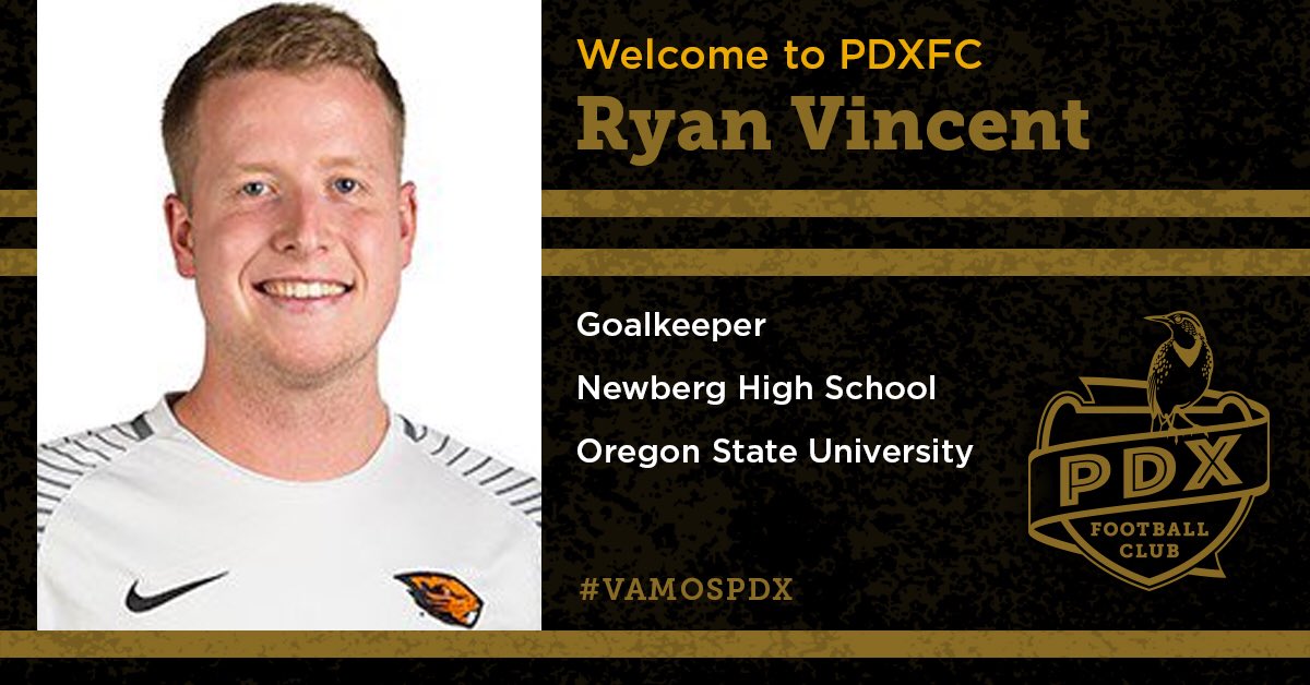 pdxfootballclub's tweet photo. ICYMI—Ryan Vincent will be playing with PDXFC for the rest of the season!

#VAMOSPDX 
🖤⚽️🖤⚽️ https://t.co/pnzBy5TCe7