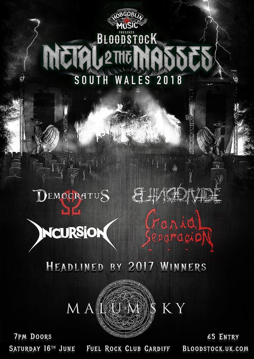 BlindDivideUK's tweet photo. We are ridiculously excited for the final of South Wales Bloodstock Metal to the Masses! #M2TM2018 #BOA18 https://t.co/Yd0WyzW734