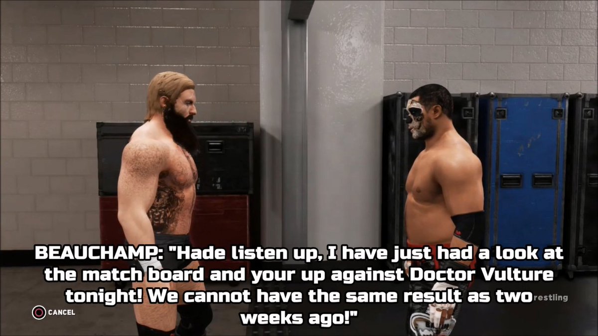 GCAWRESTLING2K's tweet photo. On this past Saturday's edition of #GCAWrestling, @1TrueBeauCHAMP once again caught up with #HadeMercer backstage before his singles match against #TheSenate's #DoctorVulture! Will they get the win this time around?! #GCAWrestleVerse #WWE2K18 #Ep22 #YouTube #CAWCommunity #PS4 https://t.co/PFKM27jwVn
