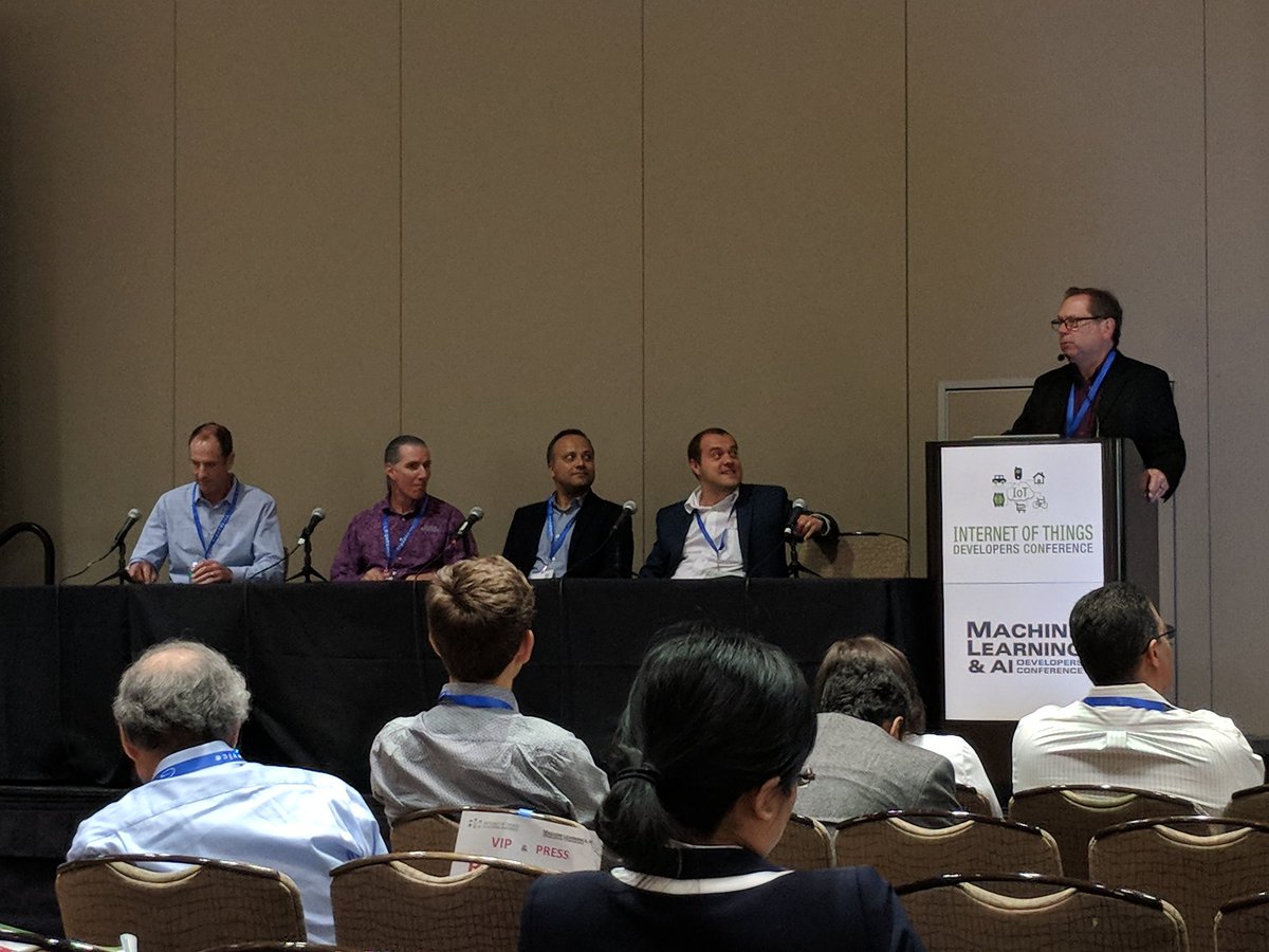 bluevalhalla's tweet image. #IoTDevCon finishing the day with a panel on #MachineLearning