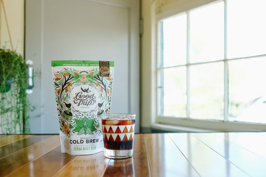 goodtripcoffee's tweet photo. Our first #meetandgreet and personal favorite: Yerba Mint Flow (aka Mint Melt-Away). Hand crafted Nicaraguan medium roast with peppermint leaf, Yerba Mate, cacao, and a hint of vanilla. Eye-opening and mind-opening. Find it here: https://t.co/okRqZoEXlI https://t.co/CUgwU96Ig8