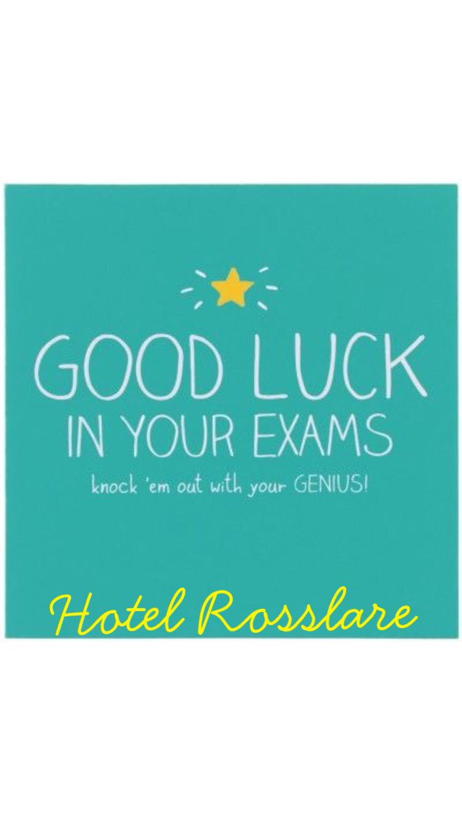 Best of luck to all students starting their Junior &amp; Leaving Cert Exams tomorrow from all at Hotel Rosslare ⭐️⭐️⭐️⭐️