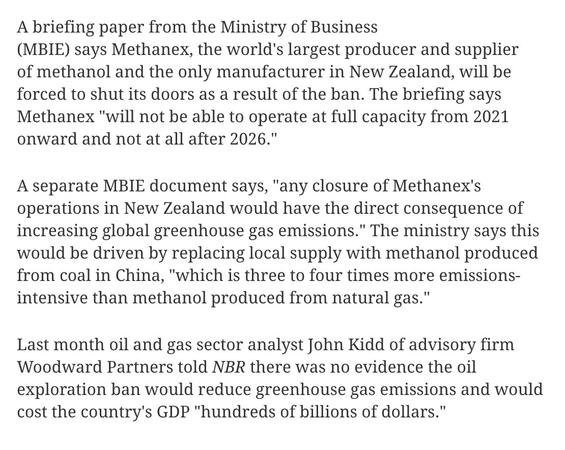 bjhguerin's tweet image. According to @MBIEgovtnz, a ban on oil exploration in NZ would INCREASE global greenhouse gas emissions. This is exactly the kind of unintended consequence that Jacinda &amp;amp; co could have avoided by considering advice before announcing a ban nbr.co.nz/article/oil-ex… (PAID)