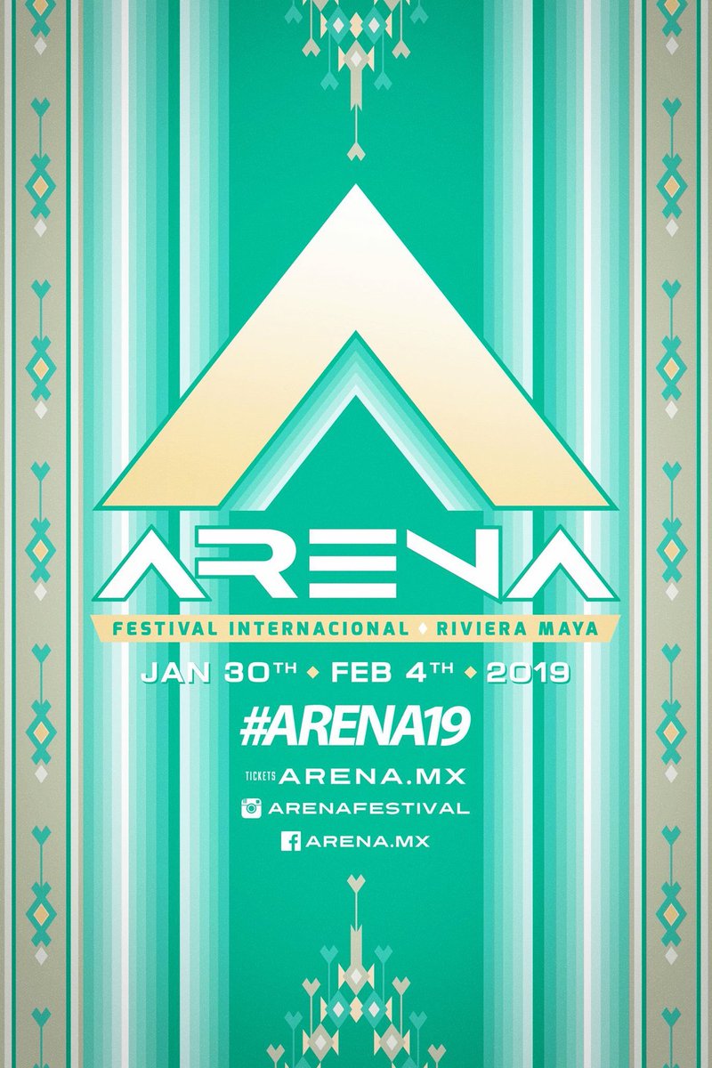 arenafestival's tweet photo. Este año, ARENA te presentamos un look inspirado en el Zarape Mexicano y los colores de nuestra hermosa Riviera Maya.  Estamos muy emocionados y listos para dar el banderazo inicial de nuestra campaña 2019. 

https://t.co/PsHnKQoPq0
#arenafestival #arena19 #rivieramaya https://t.co/IEJLJxUpeV
