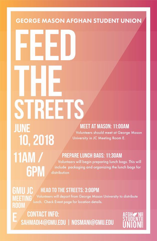 gmu_asu's tweet photo. We are holding our Feed The Streets event June 10th, 2018. This is an oppurtunity to give back to the community. For more information and registration click the link in our Bio. https://t.co/8FtlEqjXgq