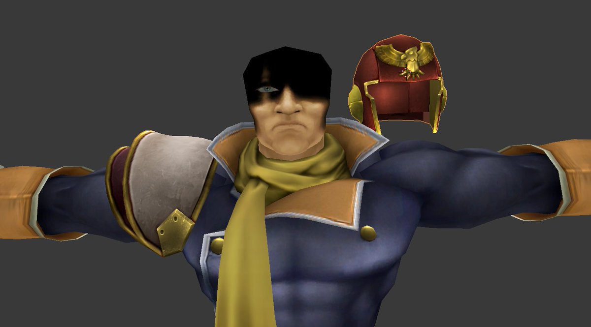 Super Smash Bros Brawl - Captain Falcon completely without his helmet.