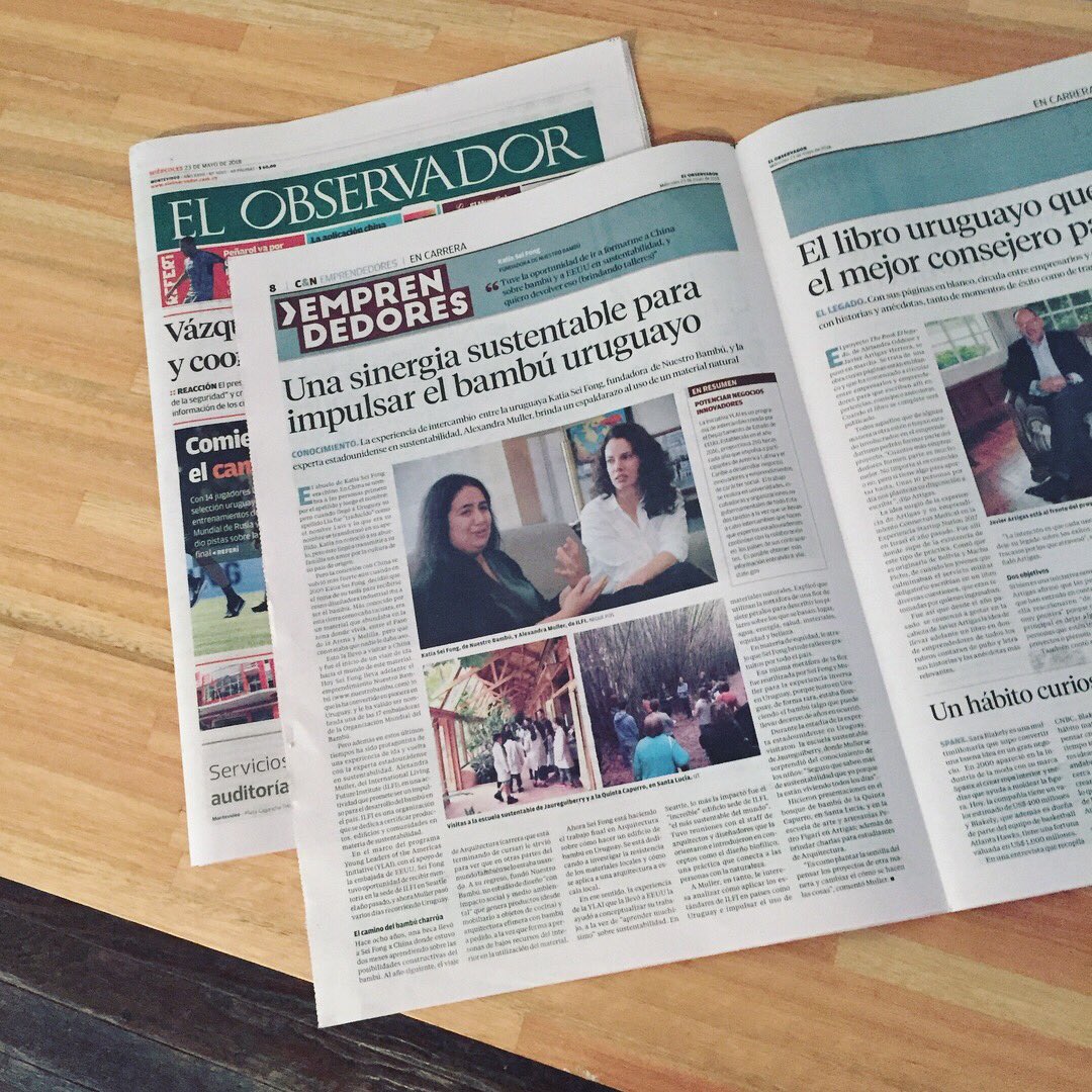 nuestrobambu's tweet image. Versión impresa de la nota sobre nuestra experiencia del #YLAIreverseexchange.. una sinergia de #sustentabilidad y #bambú

23/mayo en Café y Negocios de @ObservadorUY 🌱🎋🌺🌎  @usembassyMVD @YLAINetwork