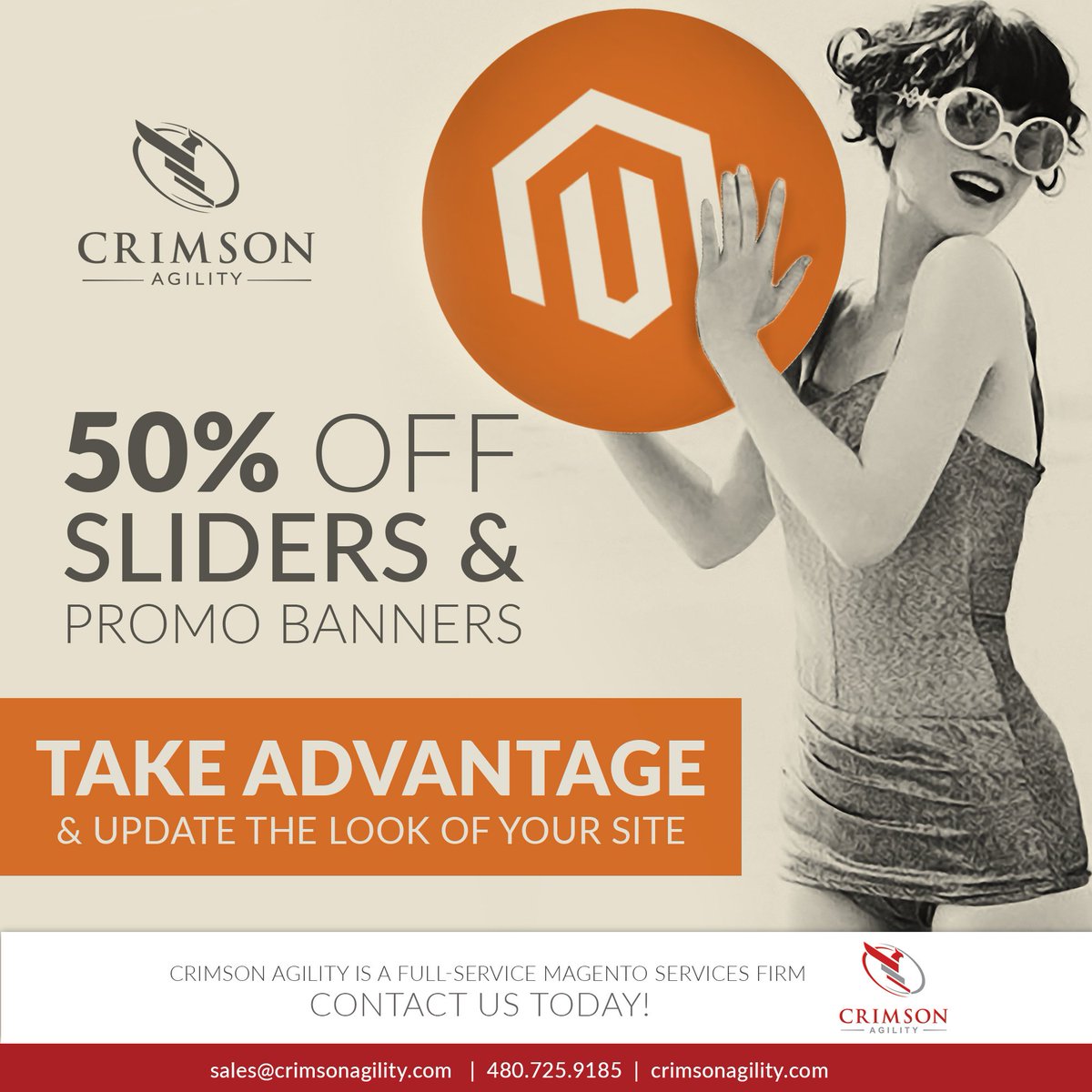 crimsonagility's tweet image. Are you ready to update your site? We have a deal just for you!
#updateyourweb #magentodesignservices #designishowitworks #CrimsonAgility #PHXMagento #Magento