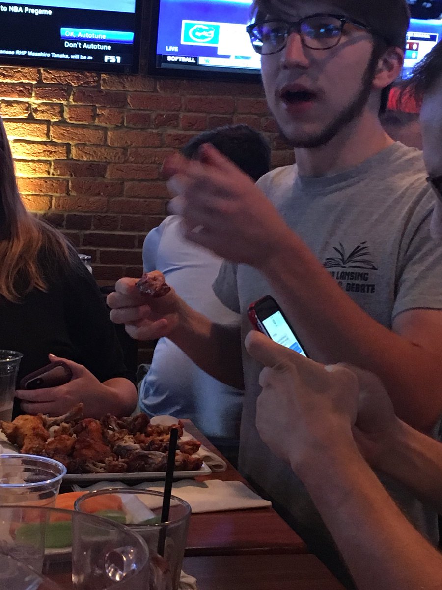 Another moment in DC Baz would be proud of....Jake is single handily knocking out 40 wings!!!!