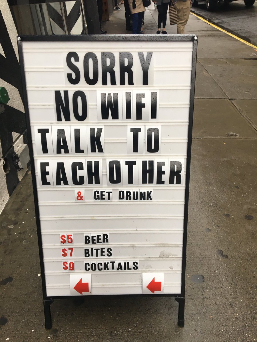 DinaLittner's tweet photo. Spotted outside of a bar in my work neighborhood. #talktoeachother #DinasNYC https://t.co/JdJyK47Kpo
