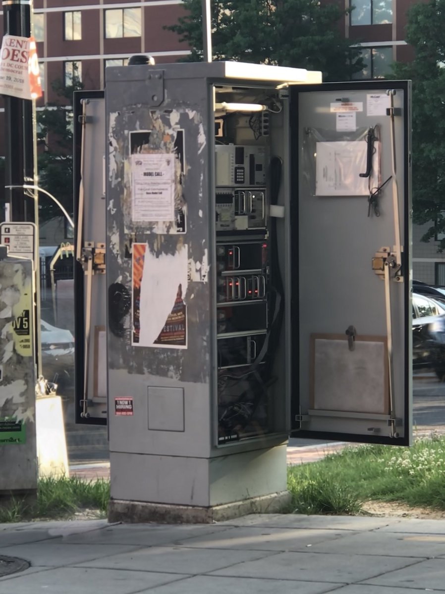 ati21org's tweet photo. Cyber is critical but don’t overlook physical security.  This cabinet was wide open on Georgia Ave in DC this evening. https://t.co/ERgPSWfQl1