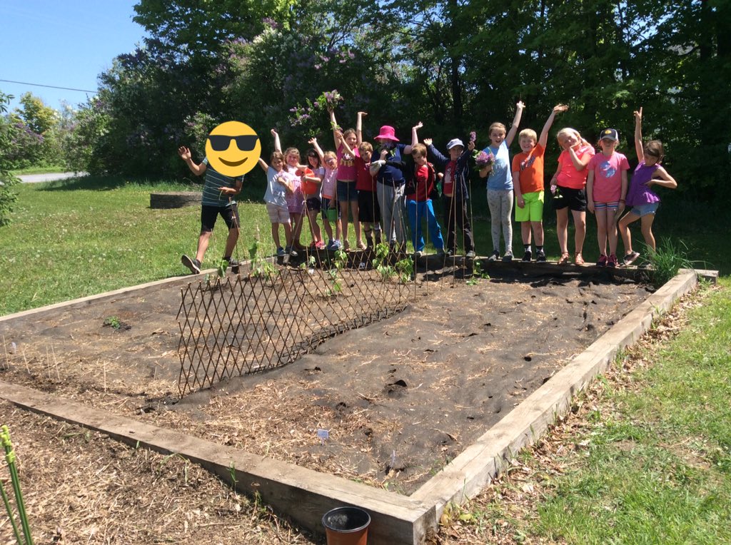 LisaDurepos's tweet photo. The vegetable gardens are in! Thanks to our @ON_EcoSchools team and student volunteers. We are trying to grow the three sisters this year (corn, squash and beans) along with some flowers, peas and celery. @alcdsb_stms #letitgrow #GetOutside https://t.co/Mrvkbr9BLt