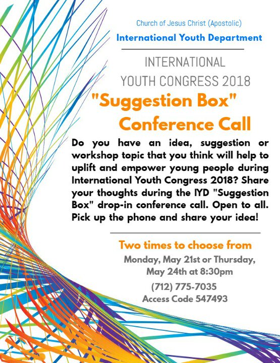 CJCIYD's tweet photo. Do you have a suggestion that can help empower young people during IYC in August? Join the line and share your idea. Be a part of the solution, helping to make things better. https://t.co/lipatcGEb9