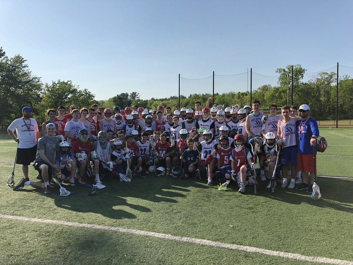 CoachDots's tweet photo. Such a great day for the Burlington Lacrosse program! BYLA family day was kicked off with a quick practice with the varsity for the u13 & u15 boys teams. Can’t wait for these #LilDevs to be #RedDevils #Family https://t.co/dEbxqaUhAP
