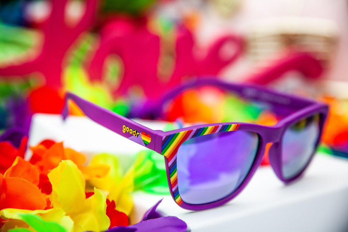 goodr's tweet image. June is Pride month and it’s almost here! Our Don We Now Our Gay Apparel shades so stylin—they’re your celebratory staple for Pride runs, Pride parades, Pride parties, Pride BBQs, Pride marches, or just because you’re like us and want to show love and support for LGBTQ equality.