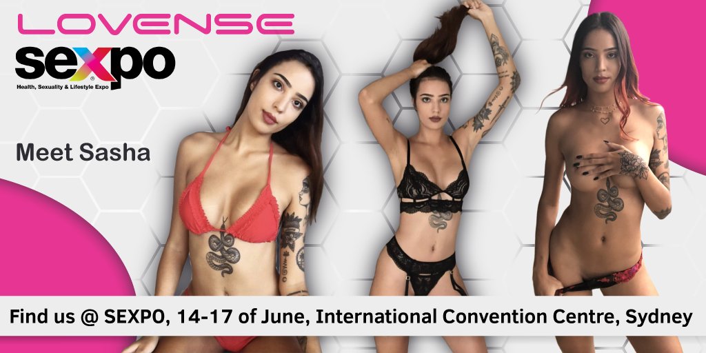 Lovense's tweet image. Isn't she a beaut?! @SashaSwanMFC will be joining us at our booth at Sexpo, and will be letting you lovely lot take #livecontrol of her toy! Make sure you come and say hi @ Booth 98 at #sexposydney from 14th-17th June! @SexpoAustralia @MyFreeCams