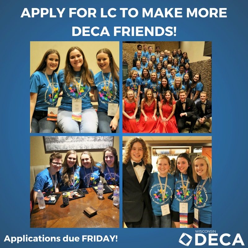 WI_DECA's tweet photo. 🔈Leadership Council applications are due TOMORROW! 🔈

Apply in order to create new connections with other WI DECA members and find your next #DECABestie! Being in LC is an experience you won't ever forget. Apply today at https://t.co/tbZePfgfCo! 🔷🔷🔷 https://t.co/0gHQwT7dtx
