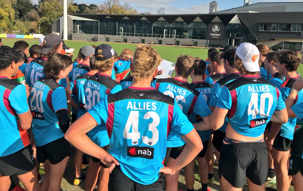 Allies are in camp. First training run together <a href="/CollingwoodFC/">Collingwood FC</a>
17 <a href="/aflnswact/">AFL NSW/ACT</a> players are part of the 50-man squad. <a href="/Giants_Academy/">GWS Giants Academy</a> <a href="/sydneyswans/">Sydney Swans</a>