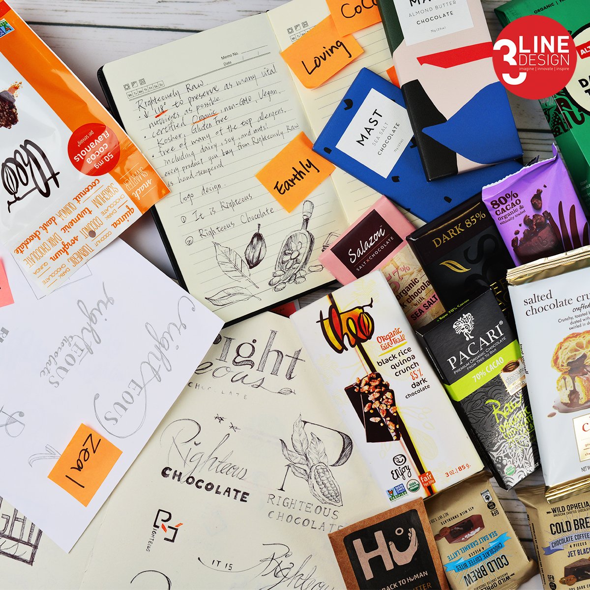 3line_design's tweet photo. The team wanted to take a quick break &amp; show that they're having a little too much fun brainstorming &amp; sketching #logo #designs for our new client! Here's a sneak peek of our design #process 🤔💡✏️🍫Time to get back to work but don't worry more work for amazing clients to come! https://t.co/1O3U2w3SvO