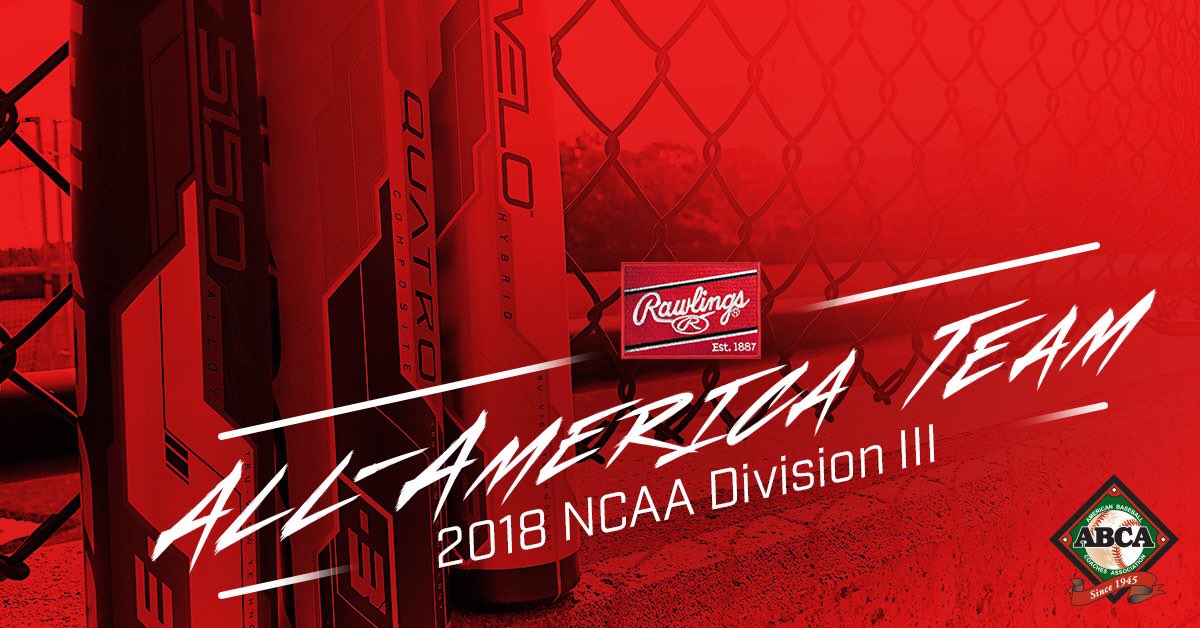 ABCA1945's tweet photo. The 2018 @ABCA1945/@RawlingsSports NCAA Div. III All-America teams have been announced! #Rawlings #d3b 

View All-America teams: https://t.co/spAQy21nI9

Other important dates: 
Gold Glove Teams: Wed., June 20
National Pitcher: Mon., June 25
National Player: Wed., June 27 https://t.co/IwZ6sW0nHa