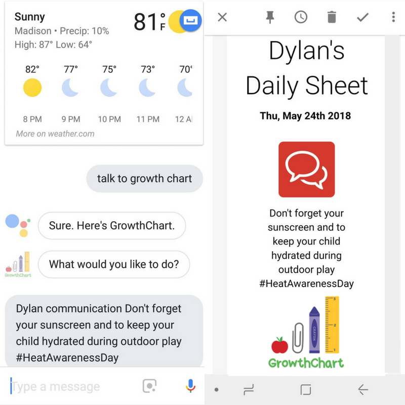 GrowthChartInc's tweet photo. It was a beautiful day out today, but make sure your young one's are staying safe during the hot summer activities! 🏊🚴🏼🏀 Use GrowthChart to remind parents for #NationalHeatAwarenessDay https://t.co/ij2e4iYsSV