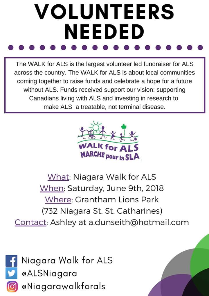 alswalkniagara's tweet photo. Volunteers needed for our June 9th walk!! https://t.co/K2oGM79YVX