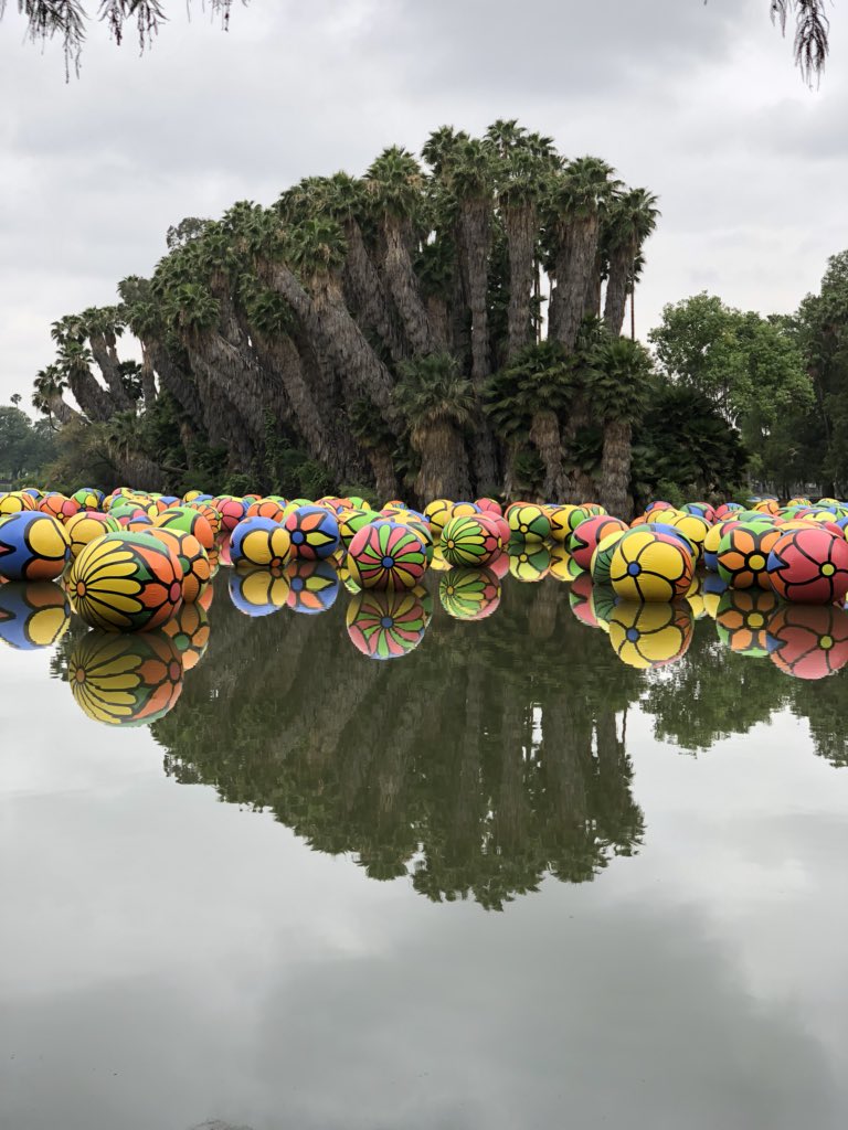 sljohnson4teach's tweet photo. Fairmont Park #artfloat Beautiful day at the park with my class. They painted several of these spheres. https://t.co/ShS2L9LFgQ