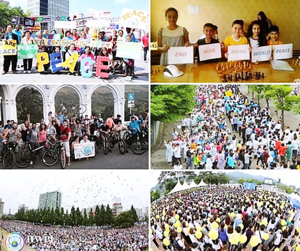 세계평화선언문5주년 기념행사가 열리고 있는 현장이다. youtu.be/n1w1PxnRPqE 평화가 어디 그냥 얻어질까, 
평화를 위해 행동하고 움직이는 전세계 사람의 노력의 가치가 꼭 평화라는 결실로 나타날 수 있었으면 좋겠다.#세계평화선언5주년