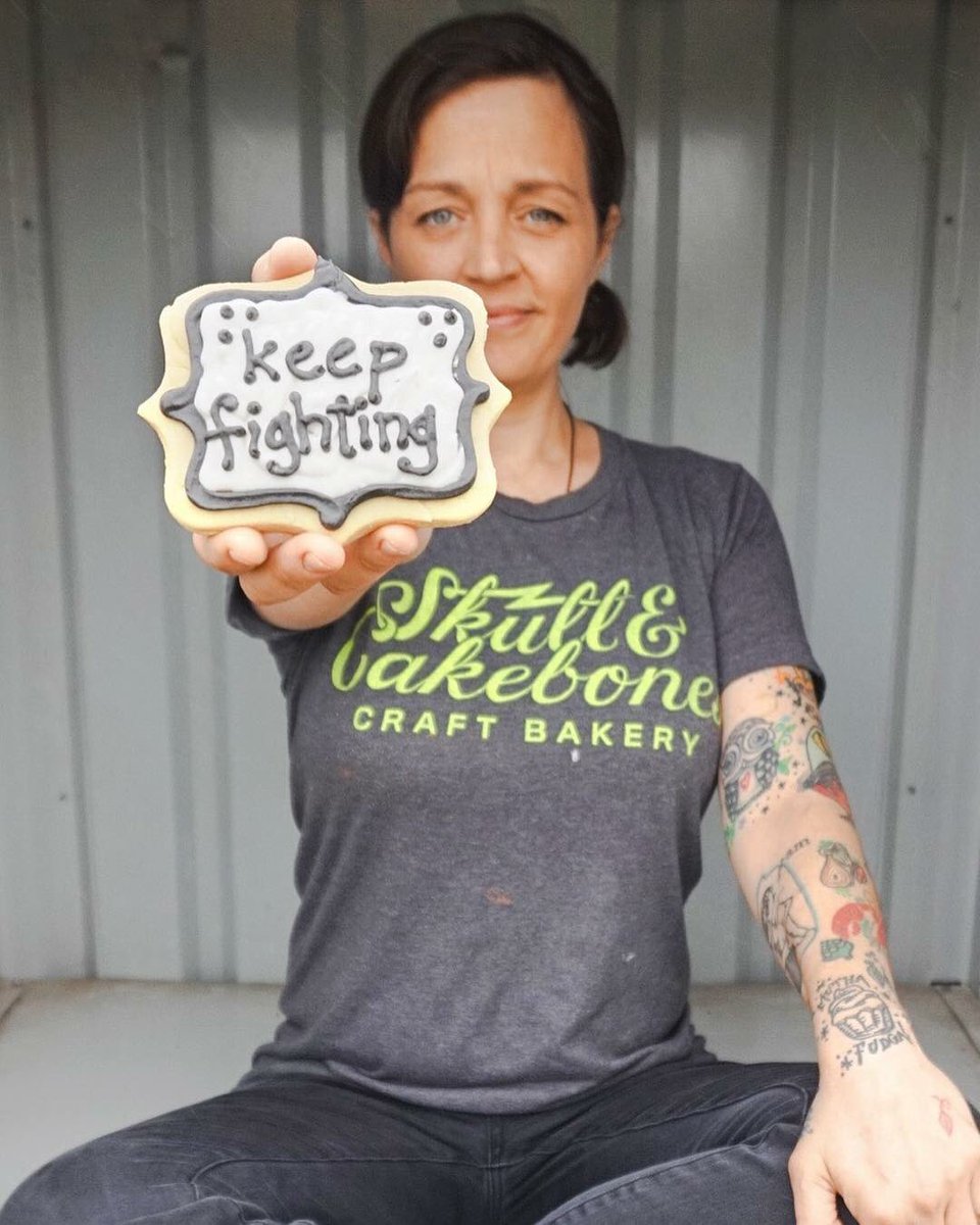KarenATXMH's tweet photo. My first #pinksocks giving experience was special. Sascha of @SkullCakebones is changing the way ATX talks about #mentalhealth by sharing her story &amp; using this month’s #depressedcakeshop to encourage others to do the same! #HopeHeals @KevinHinesStory @RBlount @nickisnpdx https://t.co/MbUhz0x4KU