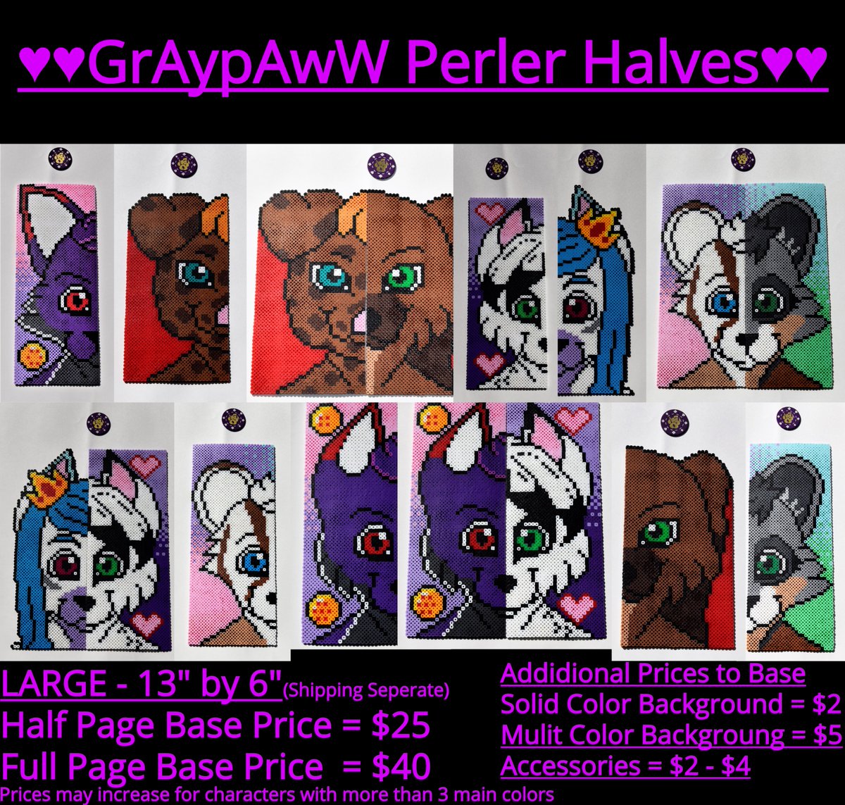 GrAypAwWs's tweet photo. Perler Art for sale! COMMISSIONS OPEN!!! Shows many WIP's and Line art to get it to your satisfaction. Buy a half for self or a full to pair up with your Friends, Family, Mates, and Loved Ones. Check out my FA or DM me for more info!
https://t.co/lridTmnLgx https://t.co/rpkRgGLpro