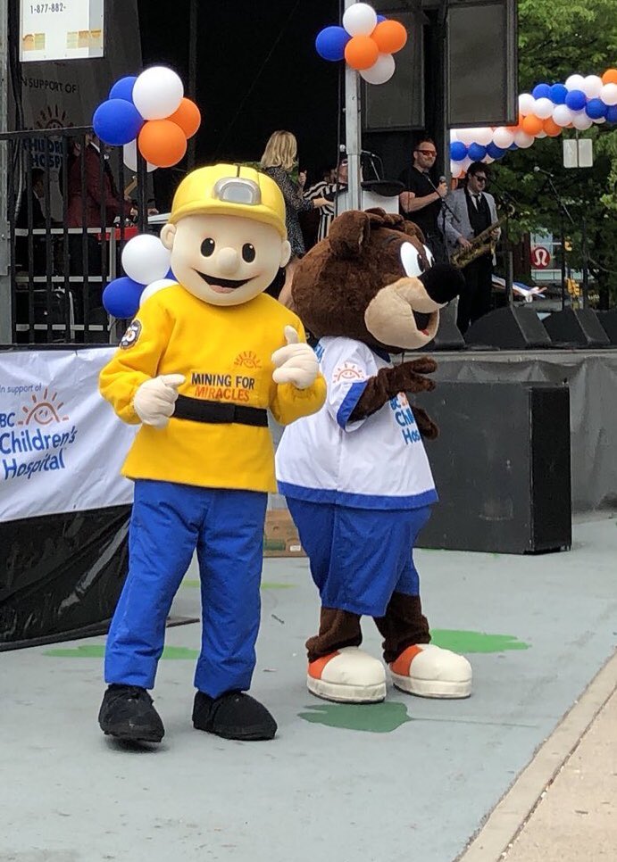 StricklandCathy's tweet image. Pretty proud to be part of the #MiningforMiracles Pie Throw volunteer crew today. Over $1.6 million raised for @BCCHF !!! Dancing alongside my pal @BuddytheMiner and getting a leftover pie for dessert - doesn’t get much better than that.