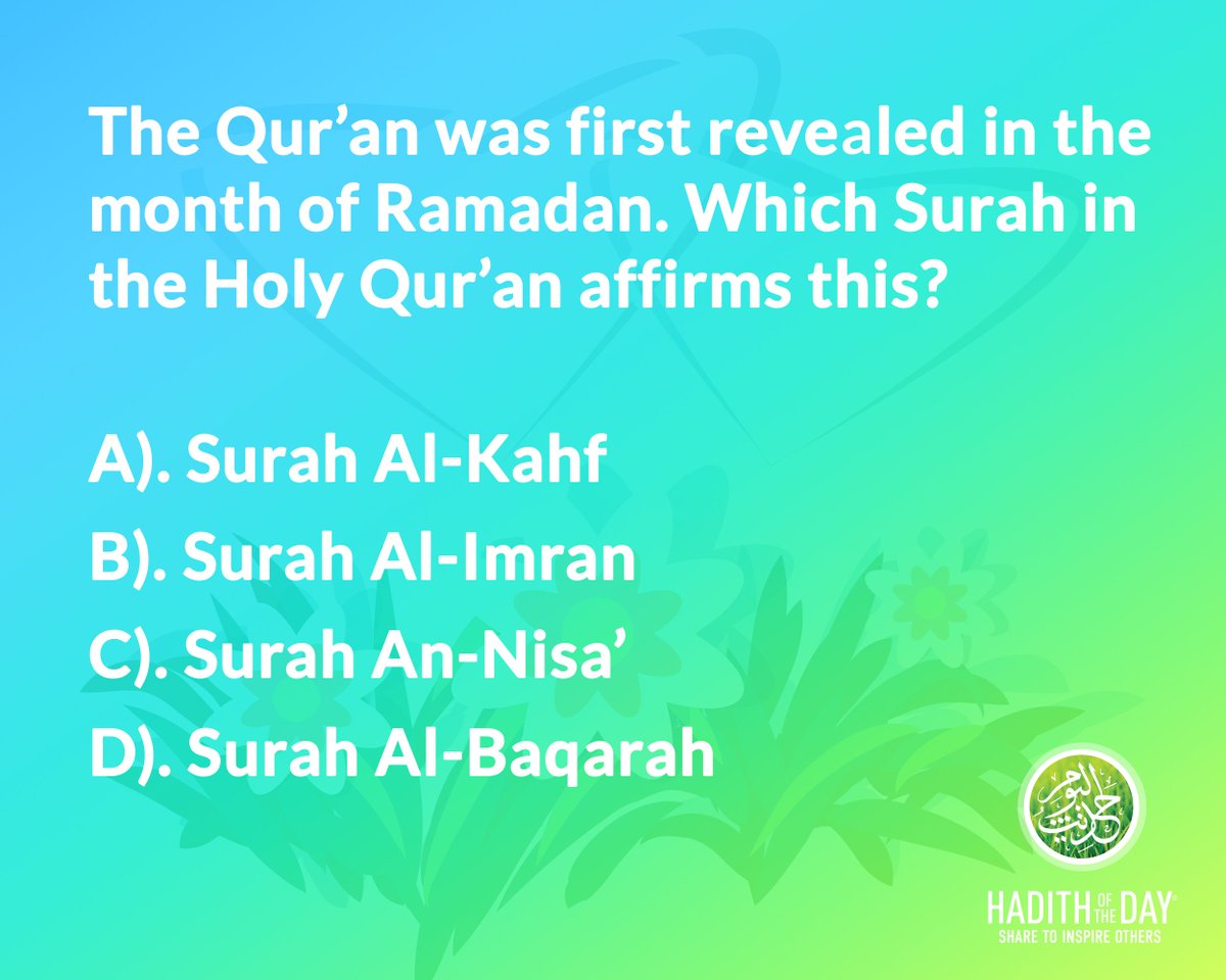 Hadith Of The Day On Twitter Friday Quiz Time Most People Get This Question Wrong Can You Guess Right