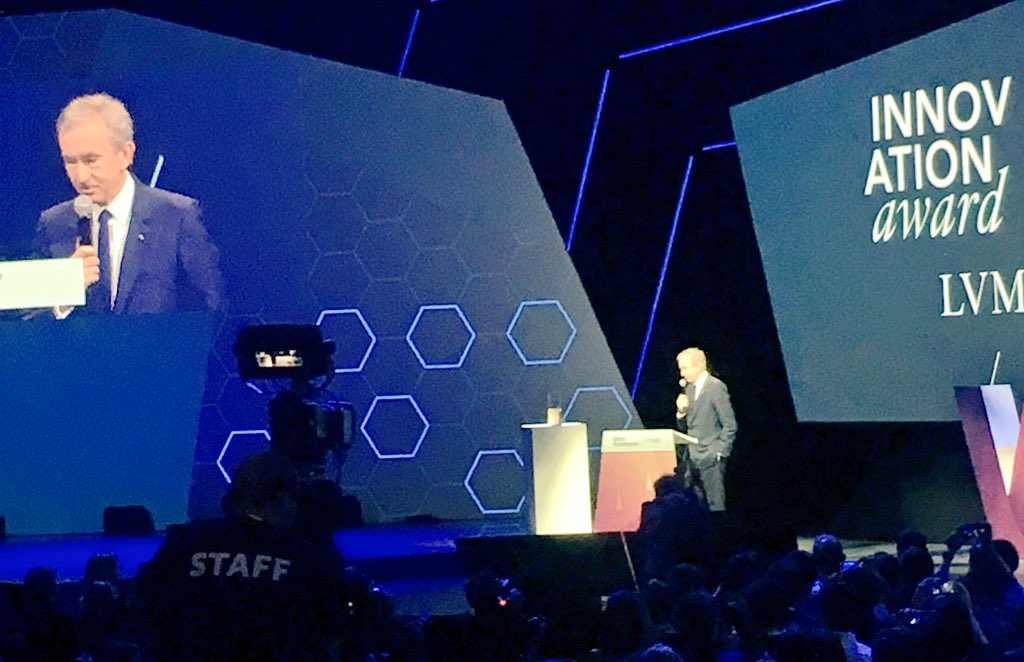 mathilde_vrm's tweet photo. “Technology change our way to do business and have an impact on craftsmanship as well as retail environment” Bernard Arnault @LVMH - Innovation award #Vivatech #AI #MBADMB https://t.co/J5l3Pc1FGL
