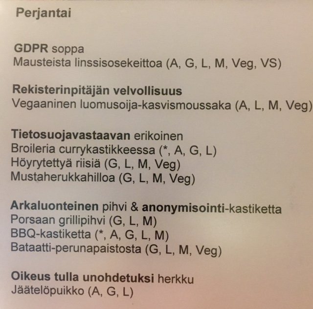 SuomenPankki's tweet photo. Tiesitkö, että #tietosuoja menee parhaiten perille sisäisesti nautittuna? Suomen Pankissa #GDPR päättyy tänään pankkilaisten lautasille. https://t.co/h2scbHzvqm