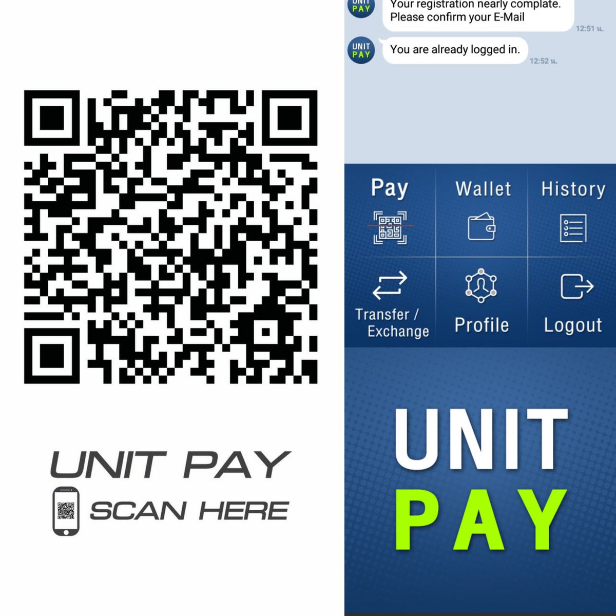 Cryptominingfa1's tweet image. ท่านสามารถ โหลดแอพLINE สแกนโค้ด แล้วลงทะเบียนใช้งานรับส่งเงิน unit และ bitcoin ได้แบบอิสระ