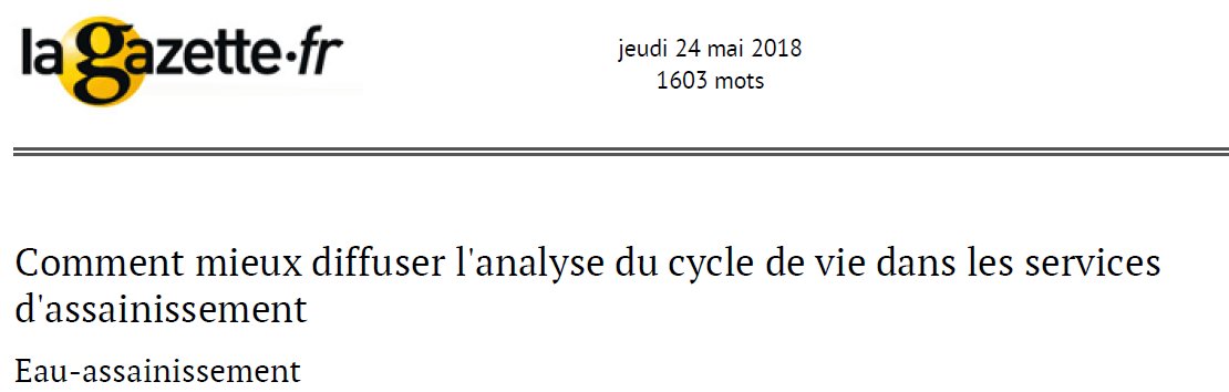 Chaire ElsaPact (@elsapact) on Twitter photo Comment mieux diffuser l'analyse du cycle de vie (#ACV) dans les services
d'#assainissement ? Un autre article disponible dans la Gazette ! Comment mieux diffuser l'analyse du cycle de vie (#ACV) dans les services
d'#assainissement ? Un autre article disponible dans la Gazette !