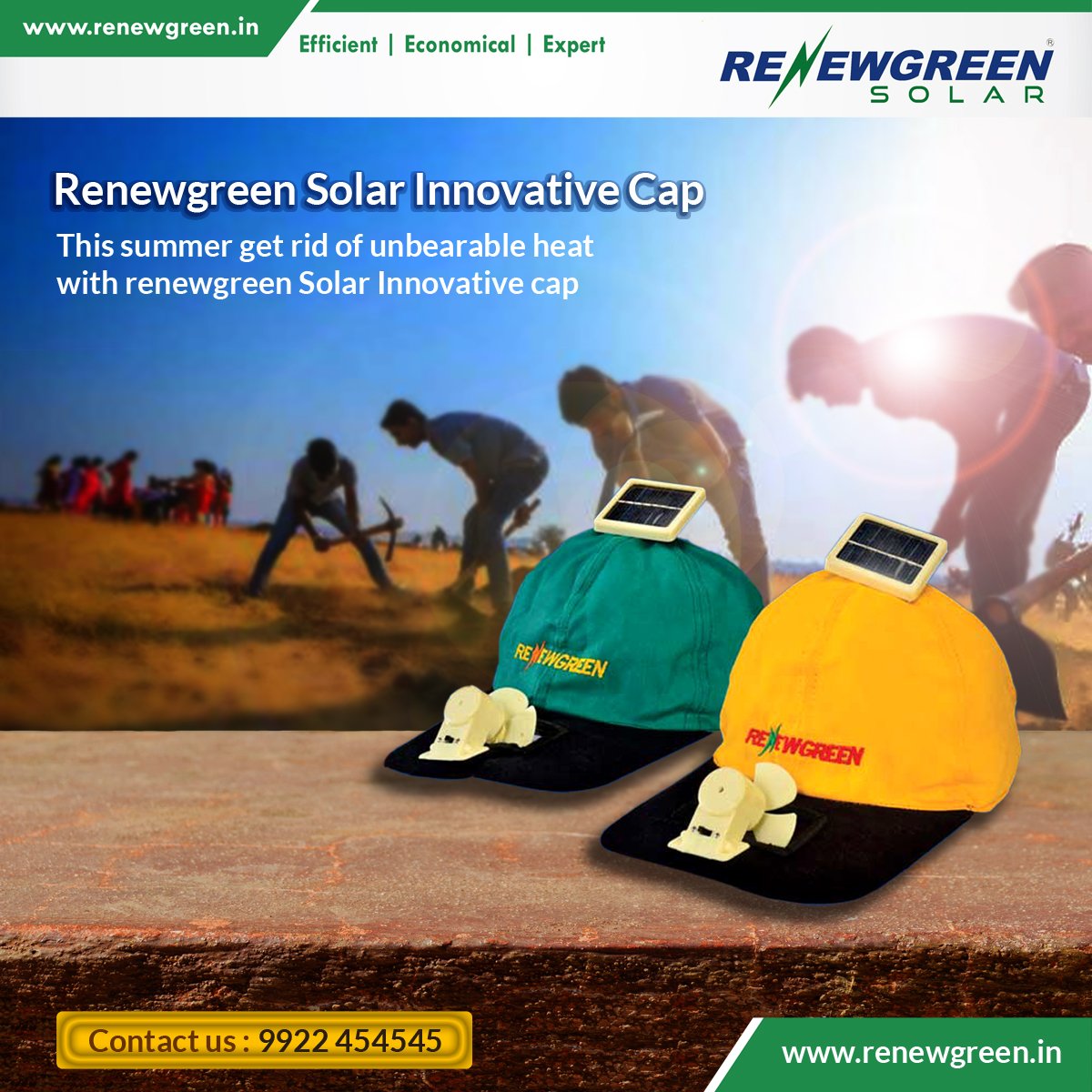 RenewgreenSolar's tweet image. Shop For Summer
Protect yourself from summer heat with Renewgreen Innovative Solar Cap.
Buy only at Rs 250+(18% GST)
Contact: 9922454545
#SolarCap #SolarInnovation #GoSolar #RenewgreenSolar