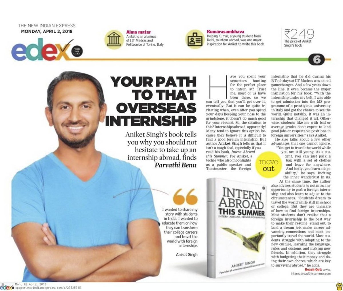 sandeepvarma's tweet image. “Intern Abroad This Summer” will show you how to travel the world as a student intern this summer. #AniketSingh #InternAbroadThisSummer #InternshipsAbroad #CollegeInternships #InternshipsForStudents