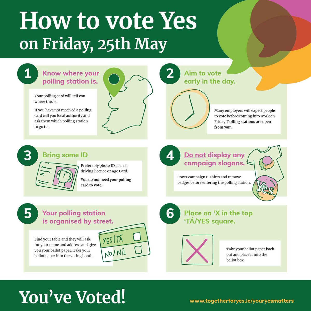 ScotIrishARC's tweet photo. A huge thank you to everyone who has travelled or is yet to travel home to vote YES today ✈️ Make sure to have a quick look at the guide below before you head to the polling station today!⬇️🏴󠁧󠁢󠁳󠁣󠁴󠁿 🇮🇪 
#Together2Vote #Together4Yes #Scots4Choice #HomeToVote https://t.co/h8EDitcm8R