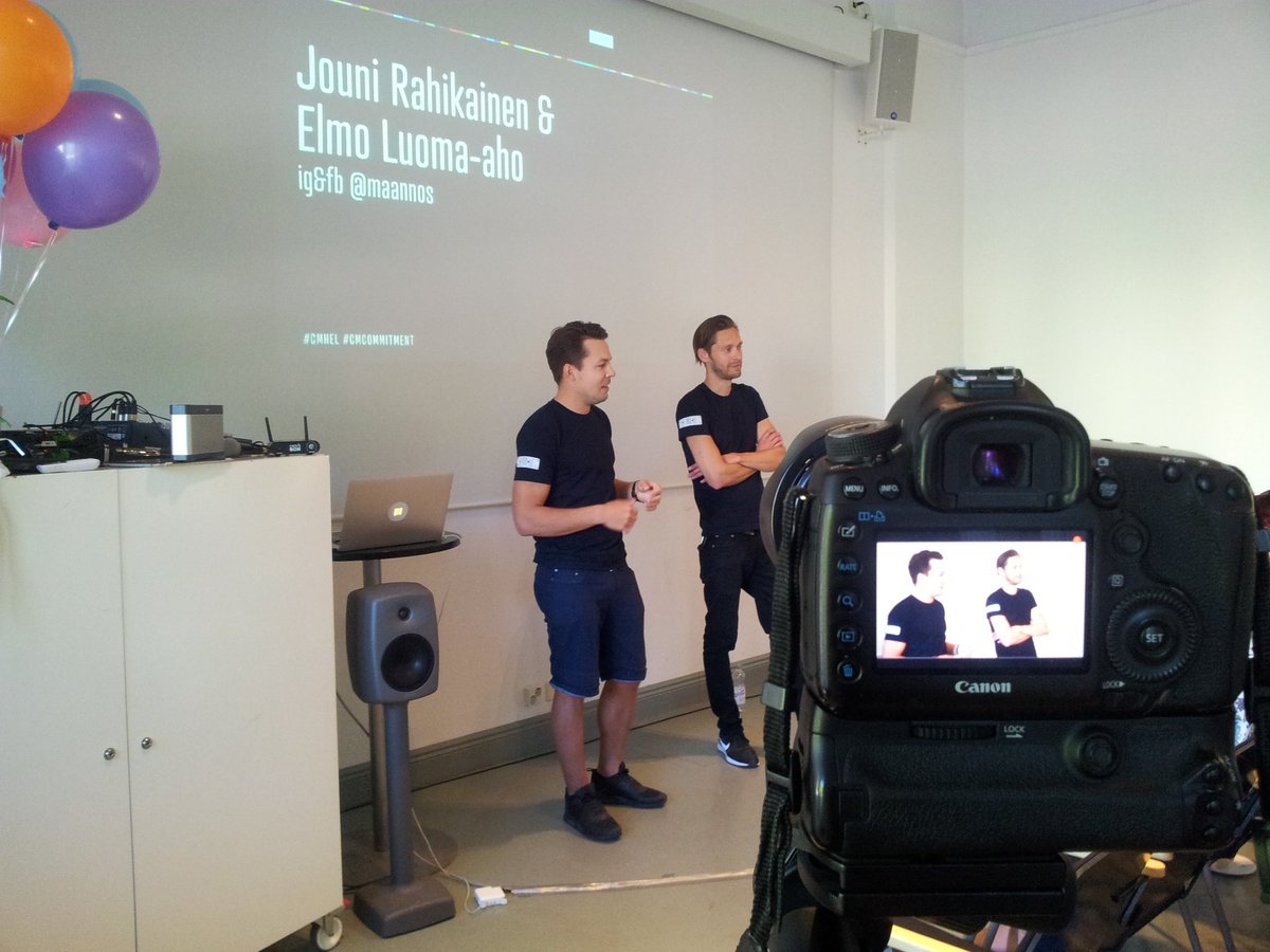 Jouni Rahikainen and Elmo Luoma-aho sharing their wisdom about commitment. 
#creativemornings 
#cmhel
#Helsinki