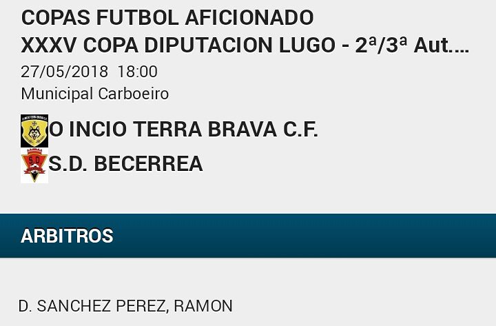 Oitavos de final da Copa <a href="/depulugo/">Deputación de Lugo</a> este Domingo ás 18:00 h no Carboeiro ante <a href="/sdbecerrea/">sdbecerrea</a> #forzaoincio