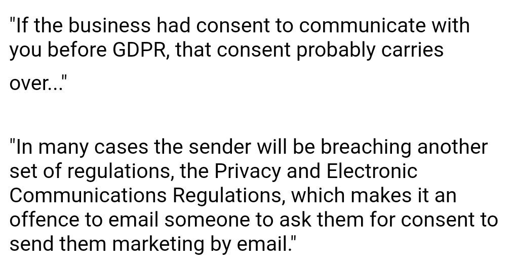 TheSMELab's tweet photo. Probably not going to be a good idea to be one of those companies still sending emails asking for consent to send email marketing communications from today!

#GDPRday #GDPR

https://t.co/ZrCs6LPxVk https://t.co/oItF8bwWQc