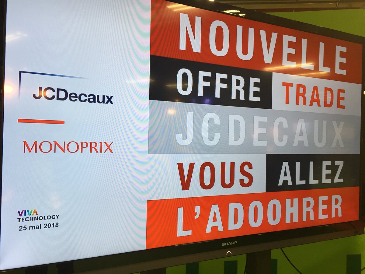 alban_duron's tweet image. Ce matin, @JCDecaux_France fait entrer le #DOOH dans l’ère du #dataplanning par la digitalisation des vitrines @Monoprix #VIVATECH