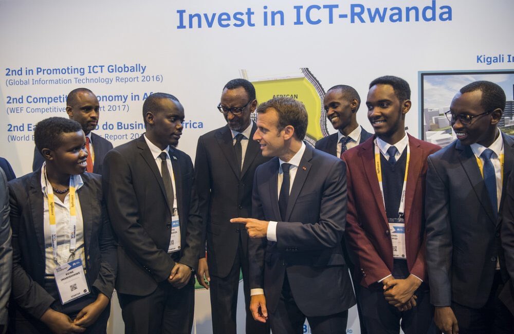 NewGenVF's tweet photo. @PaulKagame and @EmmanuelMacron visiting @AwesomityLab @acgrouprw #InvestinICTRwanda #InvestInTechRwanda during @VivaTech with an #impressive support by @RDBrwanda #VivaTech2018 https://t.co/EB72UxT0FC